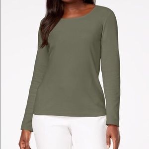 XL Karen Scott LS Green Tee